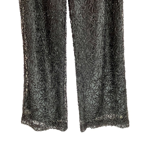 Vintage ZOLA EVENING Black Beaded Wide Leg Pants‎ Sz 10 Party Holiday Formal - Picture 5 of 13